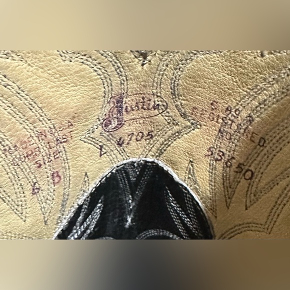 Justin Vintage Black Iguana Lizard Boots L4705 - Picture 8 of 8